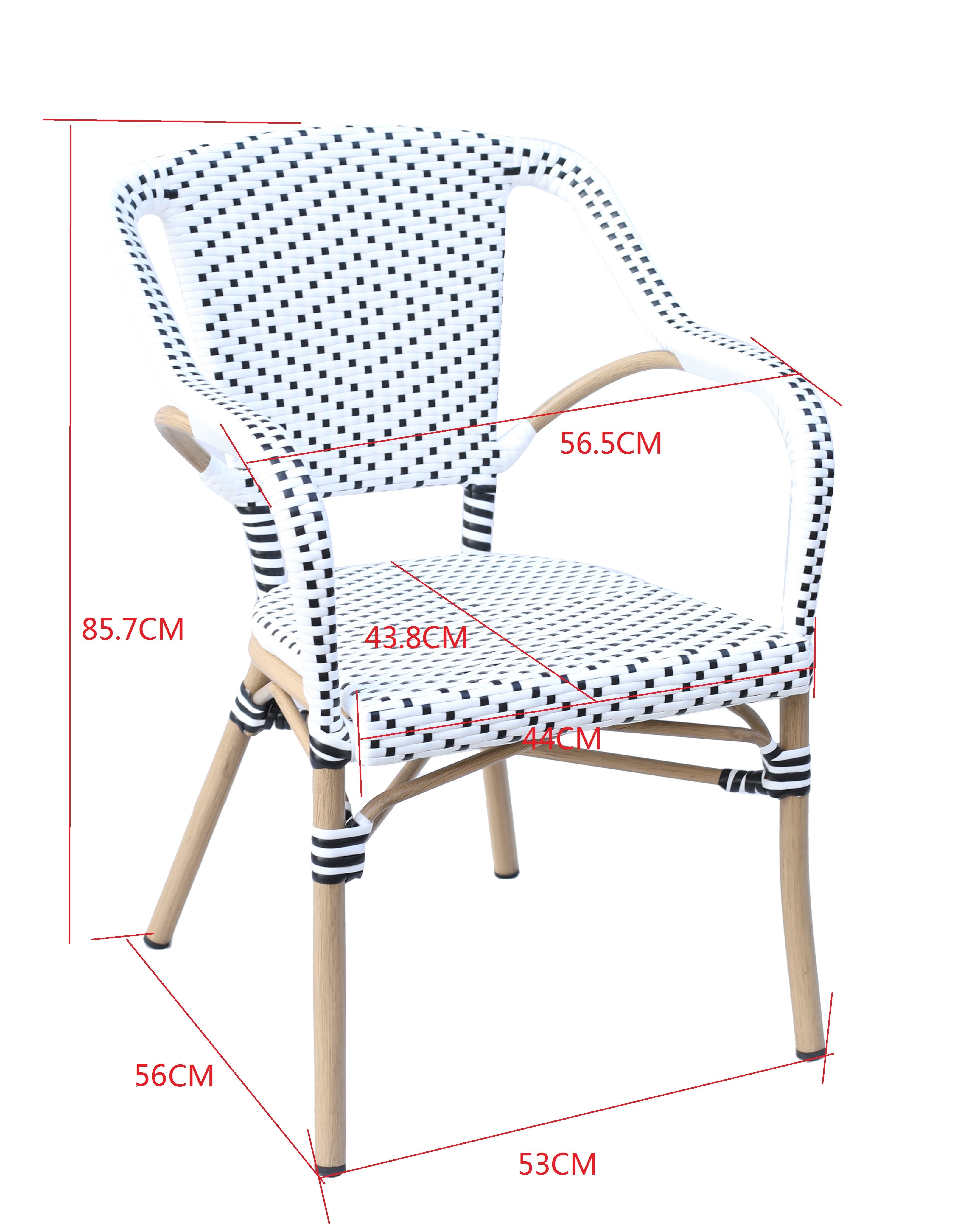 Silla parisina ratán sintético brazos Líbano