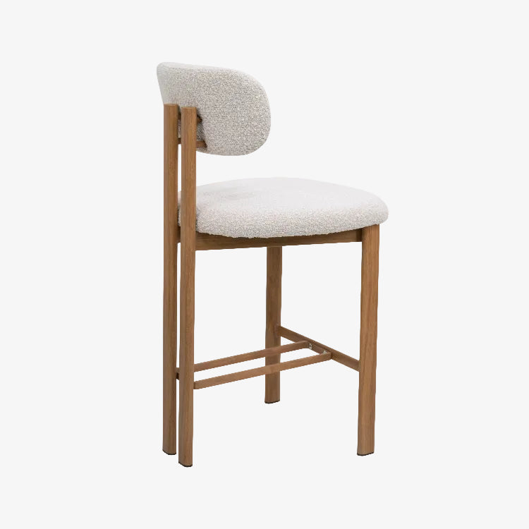 Bouclé gestoffeerde keukenkruk van notenstaal H65 Liberty palissanderhout