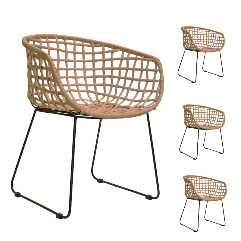 Pack 4 Silla Ratán acero Wilson