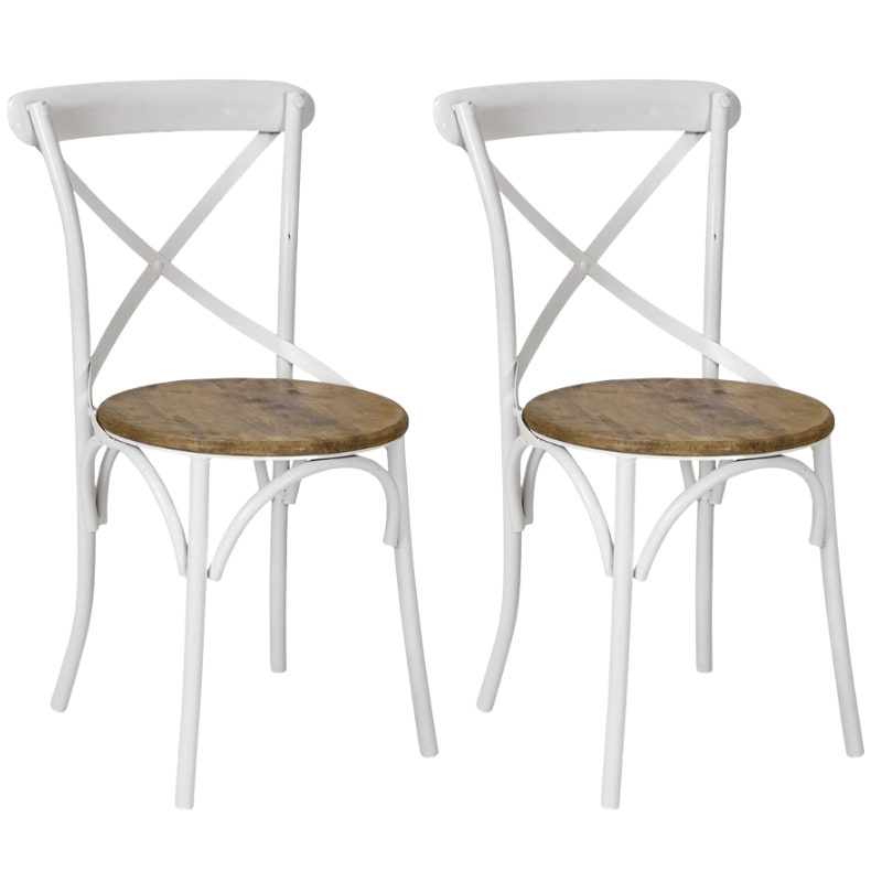 Pack 2 Silla de comedor Thomas metal asiento madera