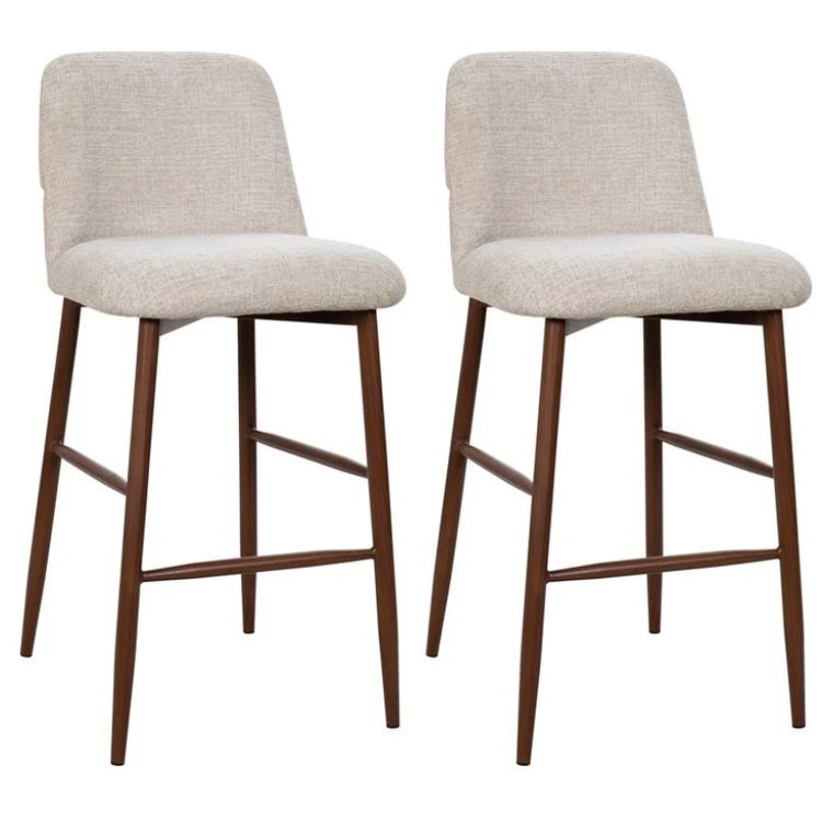 Lot de 2 tabourets de bar Toulouse beiges