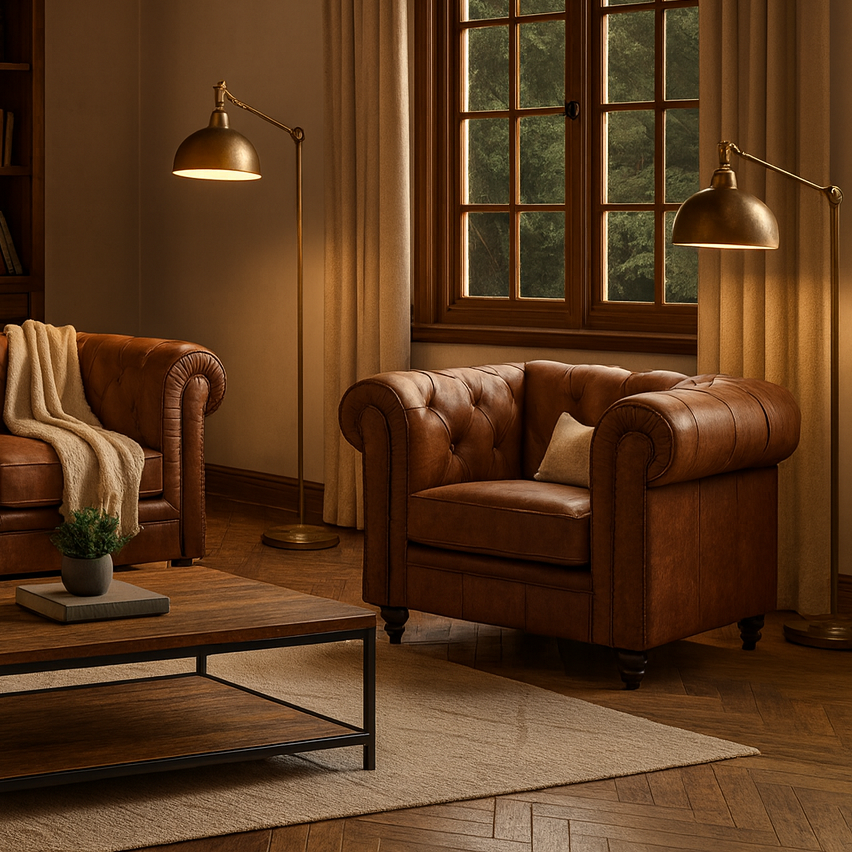 Canapé Chesterfield en microsuède 1 place D