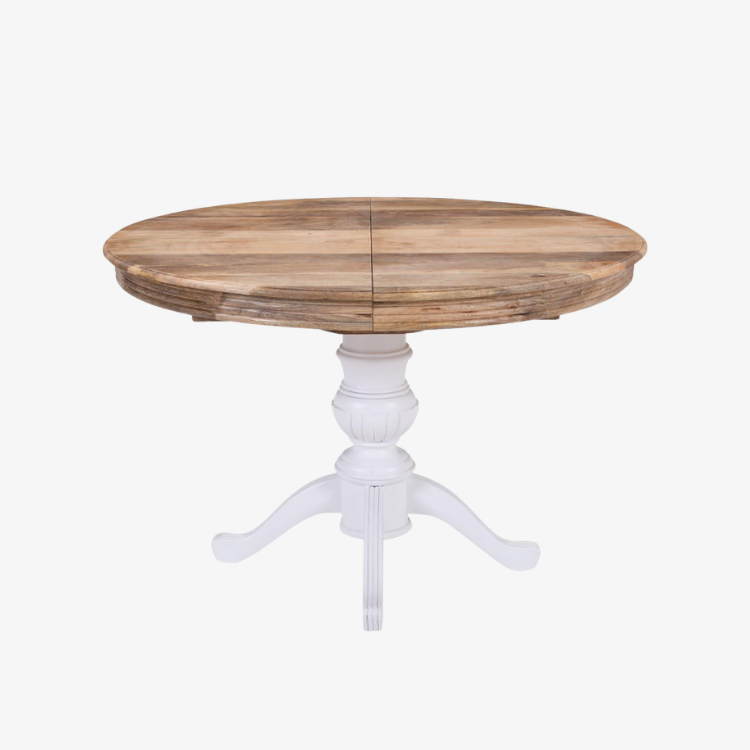 Mesa de jantar redonda e extensível de madeira 120-180 cm Sharen