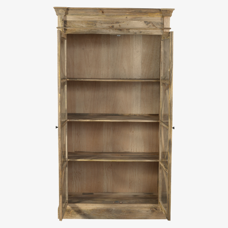 Alacena vitrina MUNA de Madera de Mango Natural 120 cm