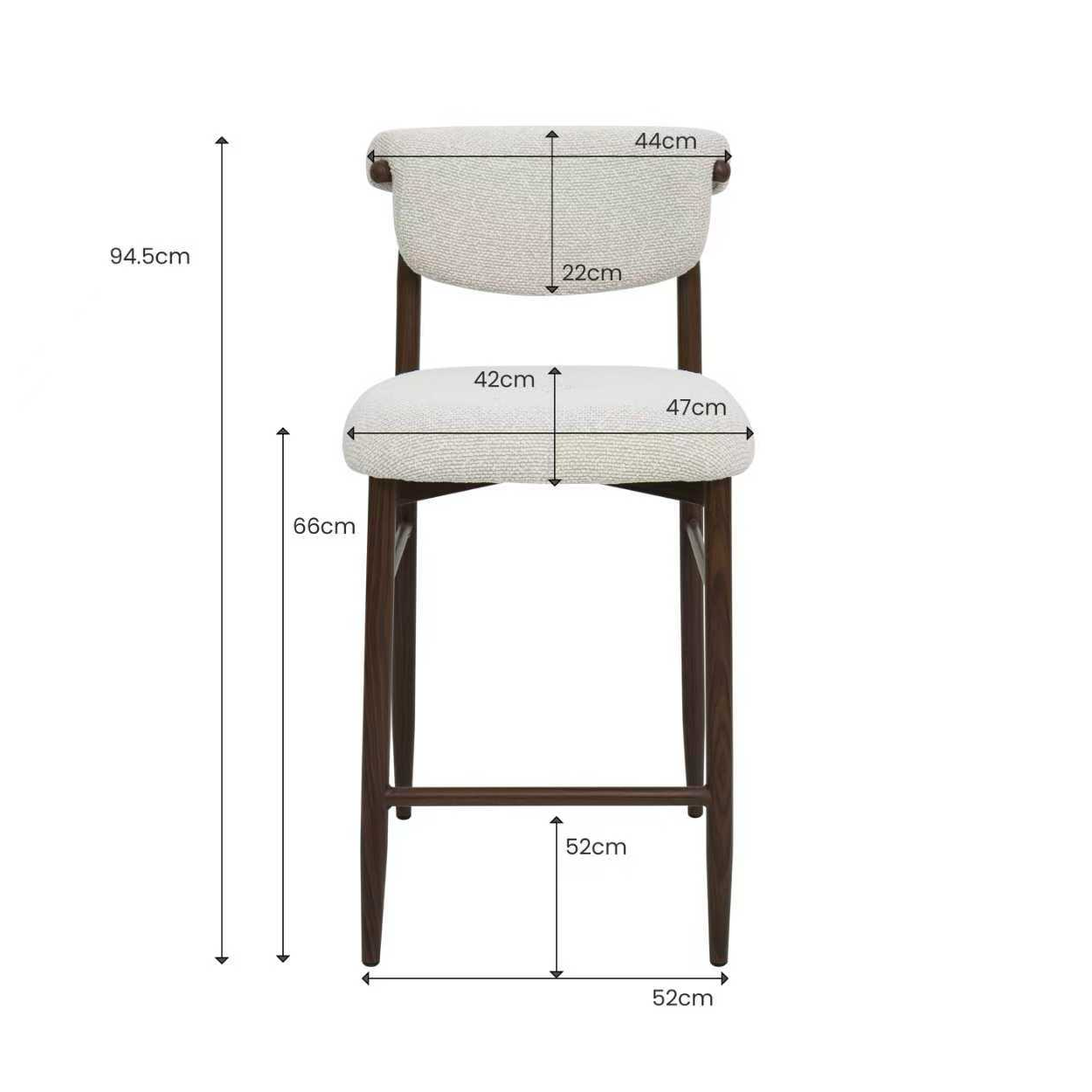 Taburete de cocina 65 cm Lagem Nogal