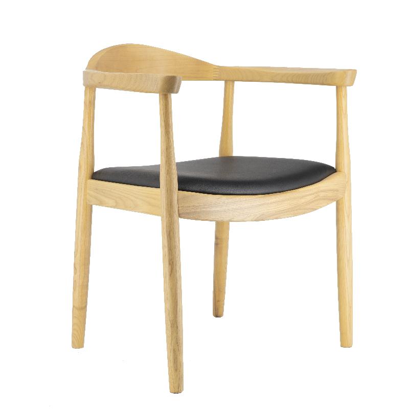 Silla de comedor de madera reposabrazos Nevu tapizada