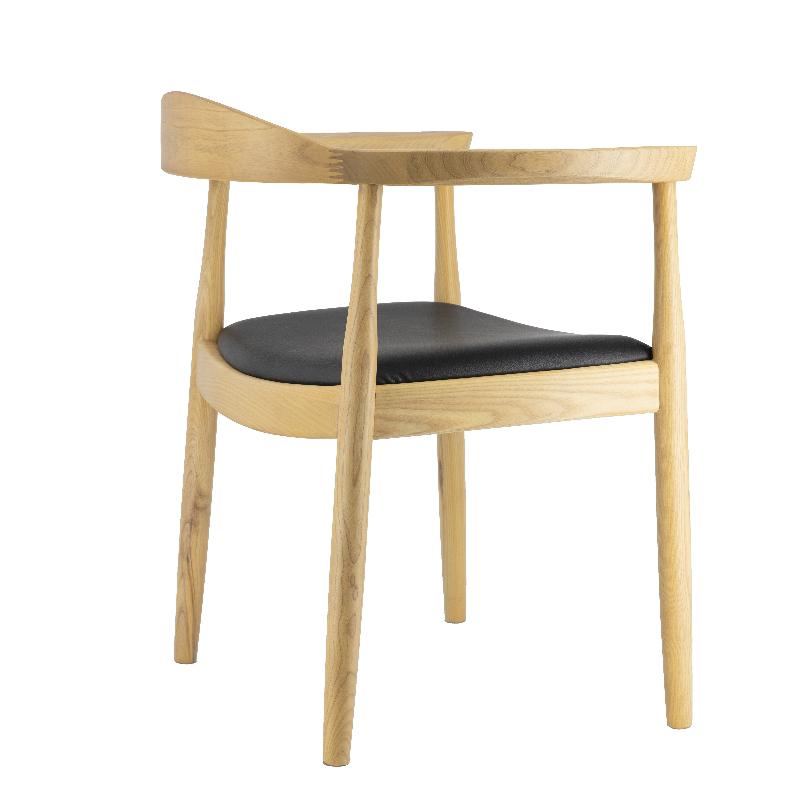 Silla de comedor de madera reposabrazos Nevu tapizada