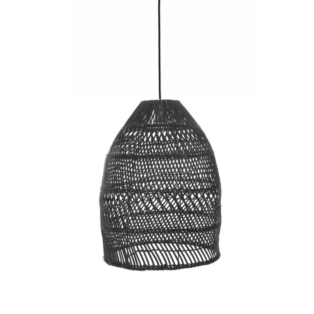 Claudine D.50 candeeiro de teto de vime natural trançado preto