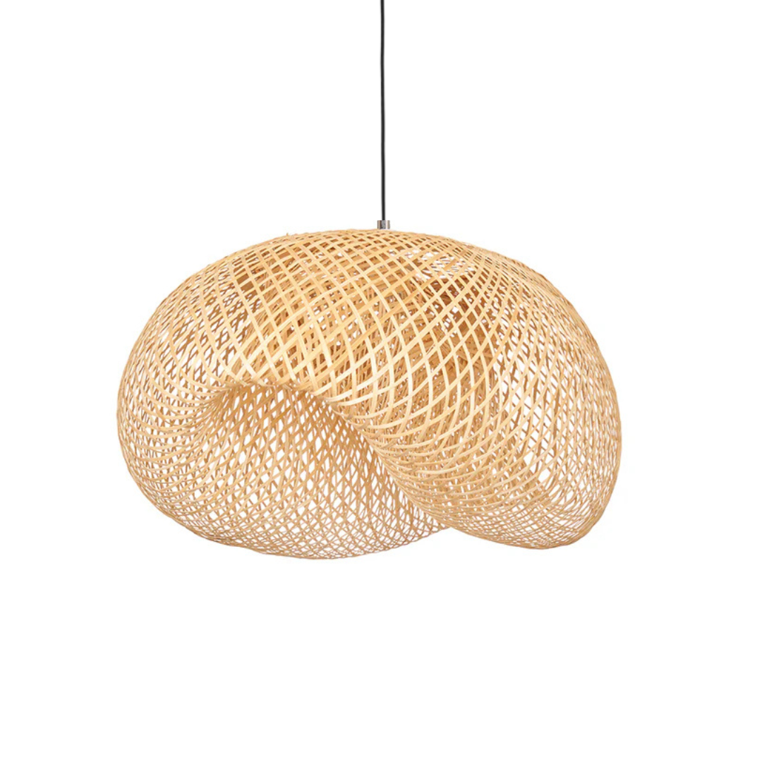 Luminária de teto de bambu natural trançado Moa 75