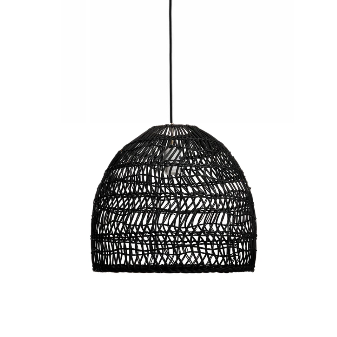 Alizee D.40 candeeiro de teto em rattan natural trançado preto