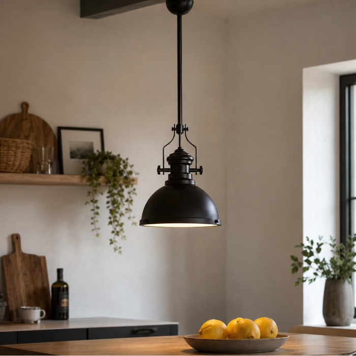 Lámpara colgante industrial Noir de metal | Vintahome