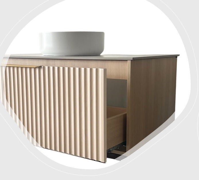 Mueble de baño 1 cajón con lavabo y espejo led Mavi 100