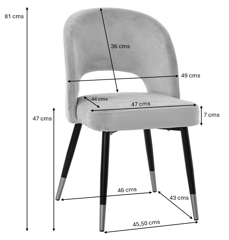 Silla de comedor terciopelo Mavi