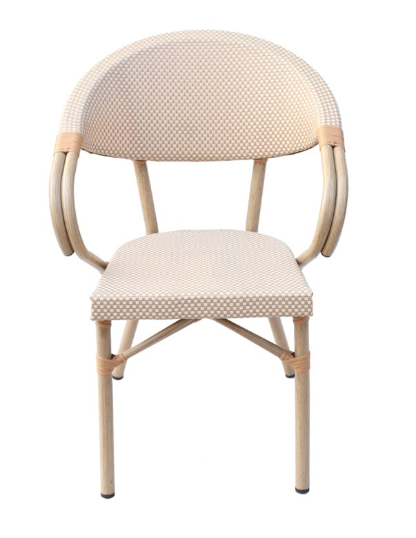 Silla parisina brazos bambú beige Dahlia