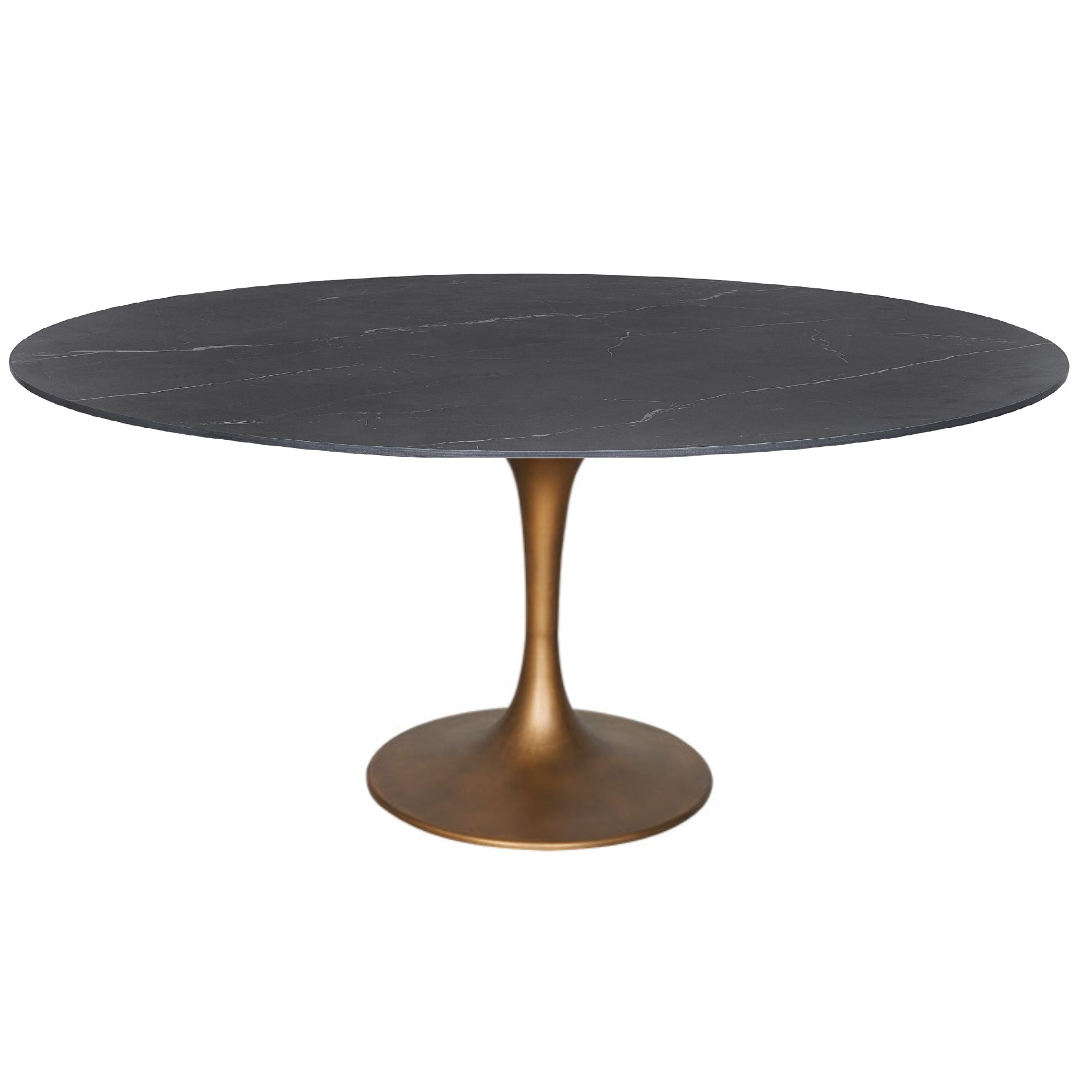 Mesa de comedor oval tuli cobre piedra sinterizada 160