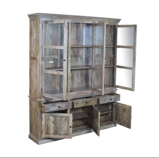 Alacena rústica de madera de mango 3 Puertas Olide - Vintahome