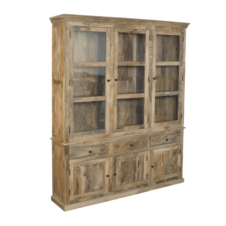 Alacena rústica de madera de mango 3 Puertas Olide - Vintahome