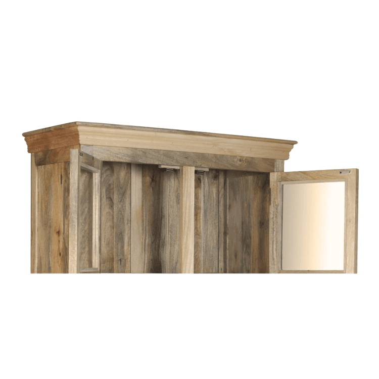 Olide rustieke kast van mangohout 2 deuren - Vintahome