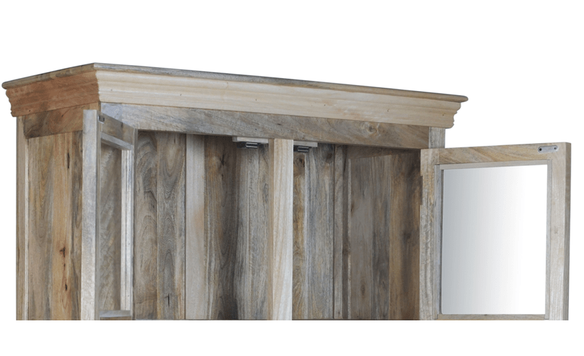 Alacena rústica de madera de mango Olide 2 puertas - Vintahome