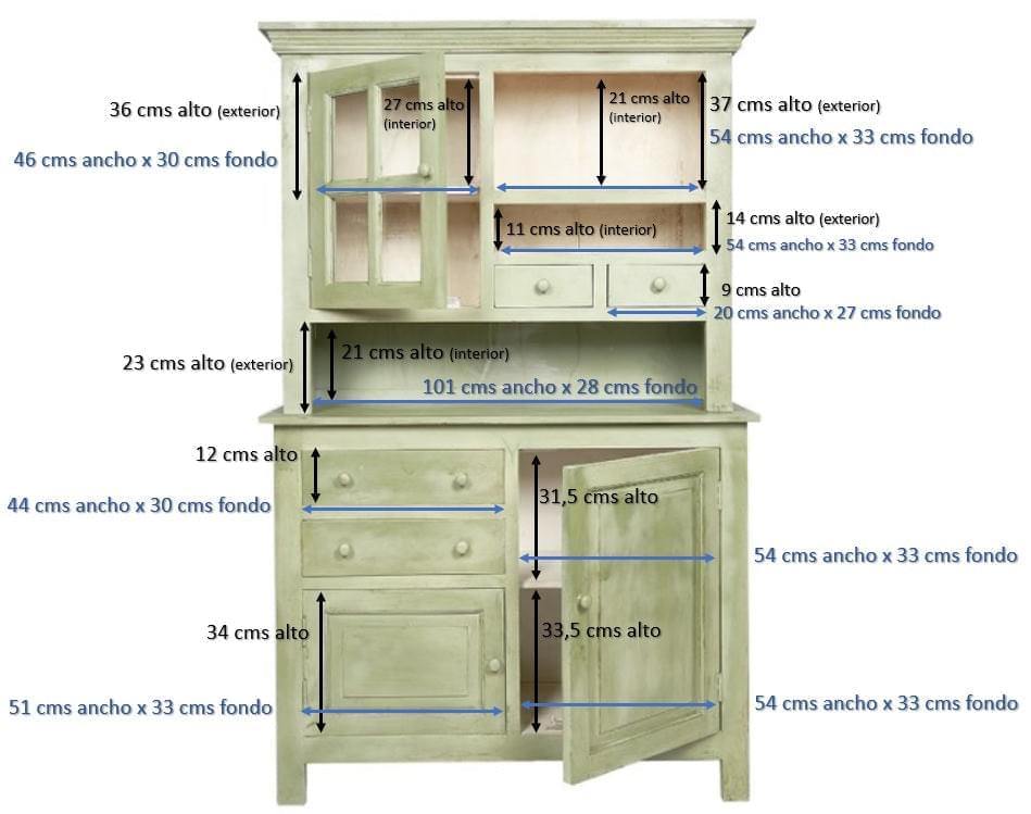 London Green Wood Vintage Schrank