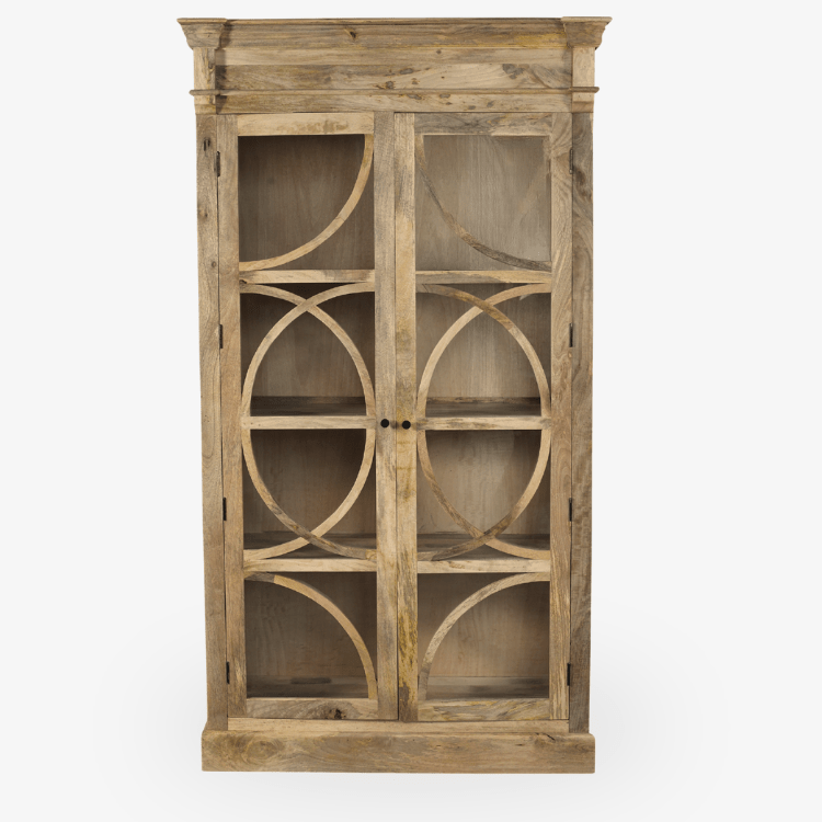 Alacena vitrina MUNA de Madera de Mango Natural 120 cm - Vintahome
