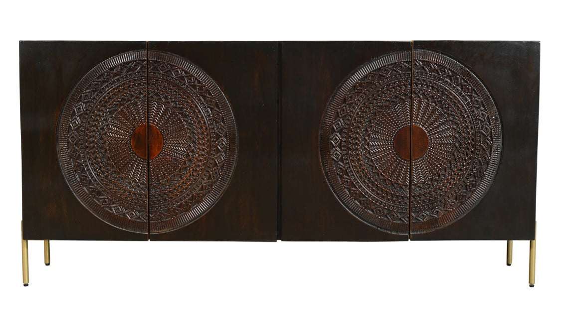 Dressoir 4 deuren gesneden mangohout Meta