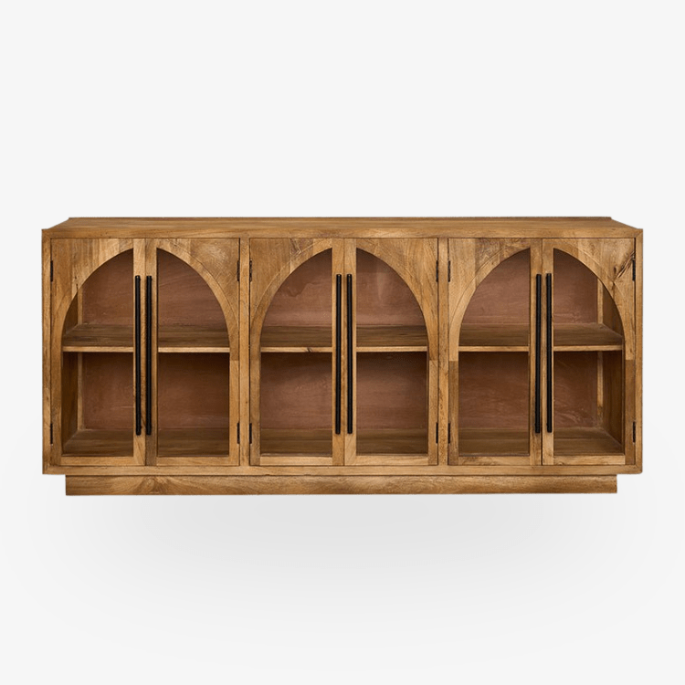 Aparador 6 puertas vitrina madera de mango Grovy - Vintahome