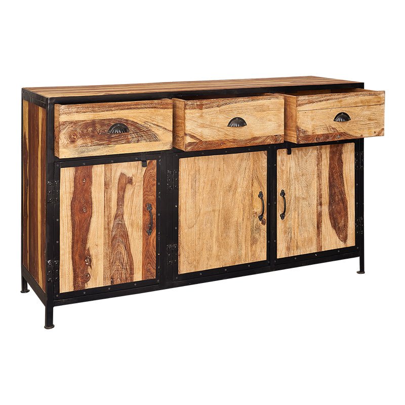 Aparador Greg de madeira e aço