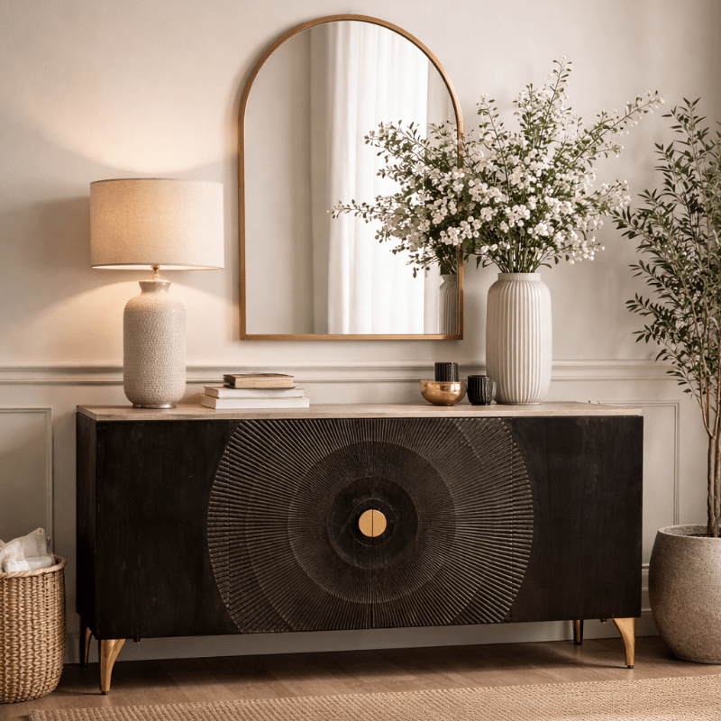 Aparador de madera de mango color negro Mely - Vintahome