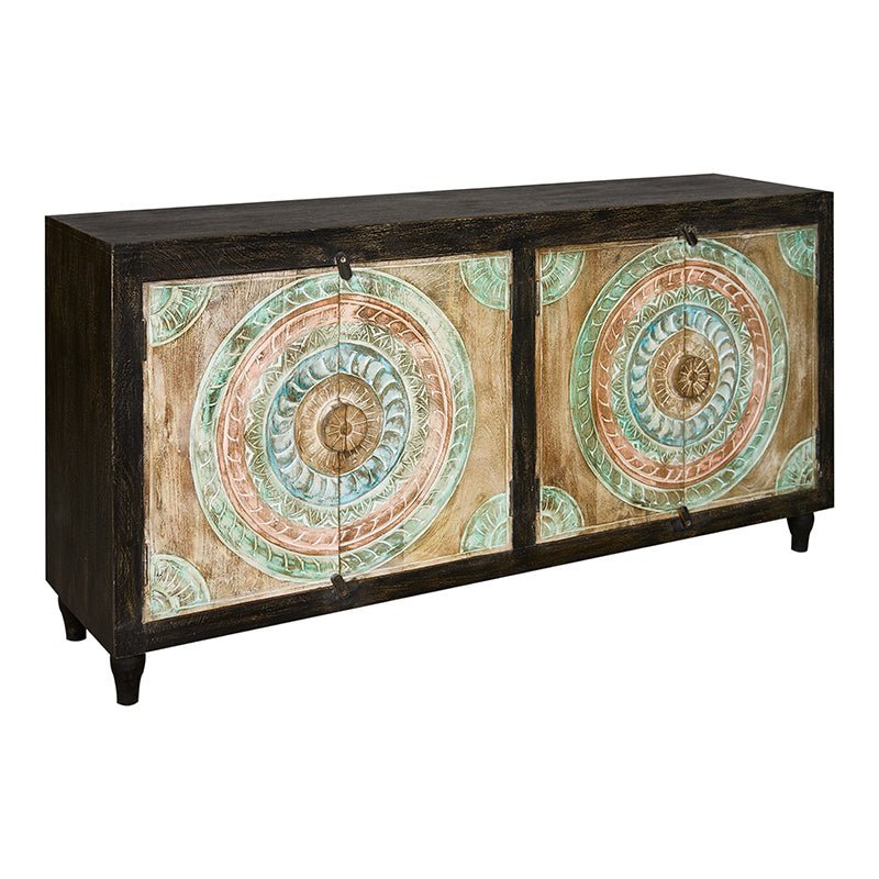 Aparador de madera de mango tallada Steven - Vintahome