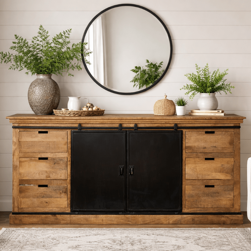 Aparador industrial madera y metal Melibea - Vintahome