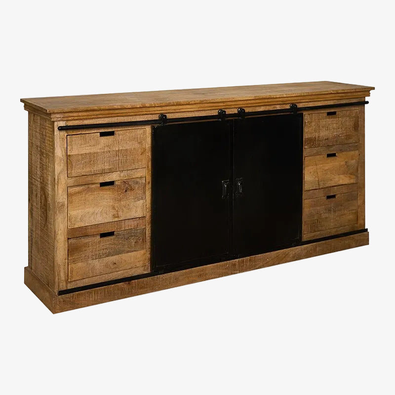 Aparador industrial Melibea de madeira e metal - Vintahome