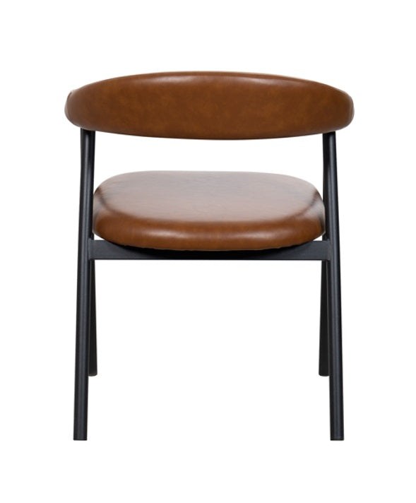 Silla de comedor nórdica Aren marrón vintage