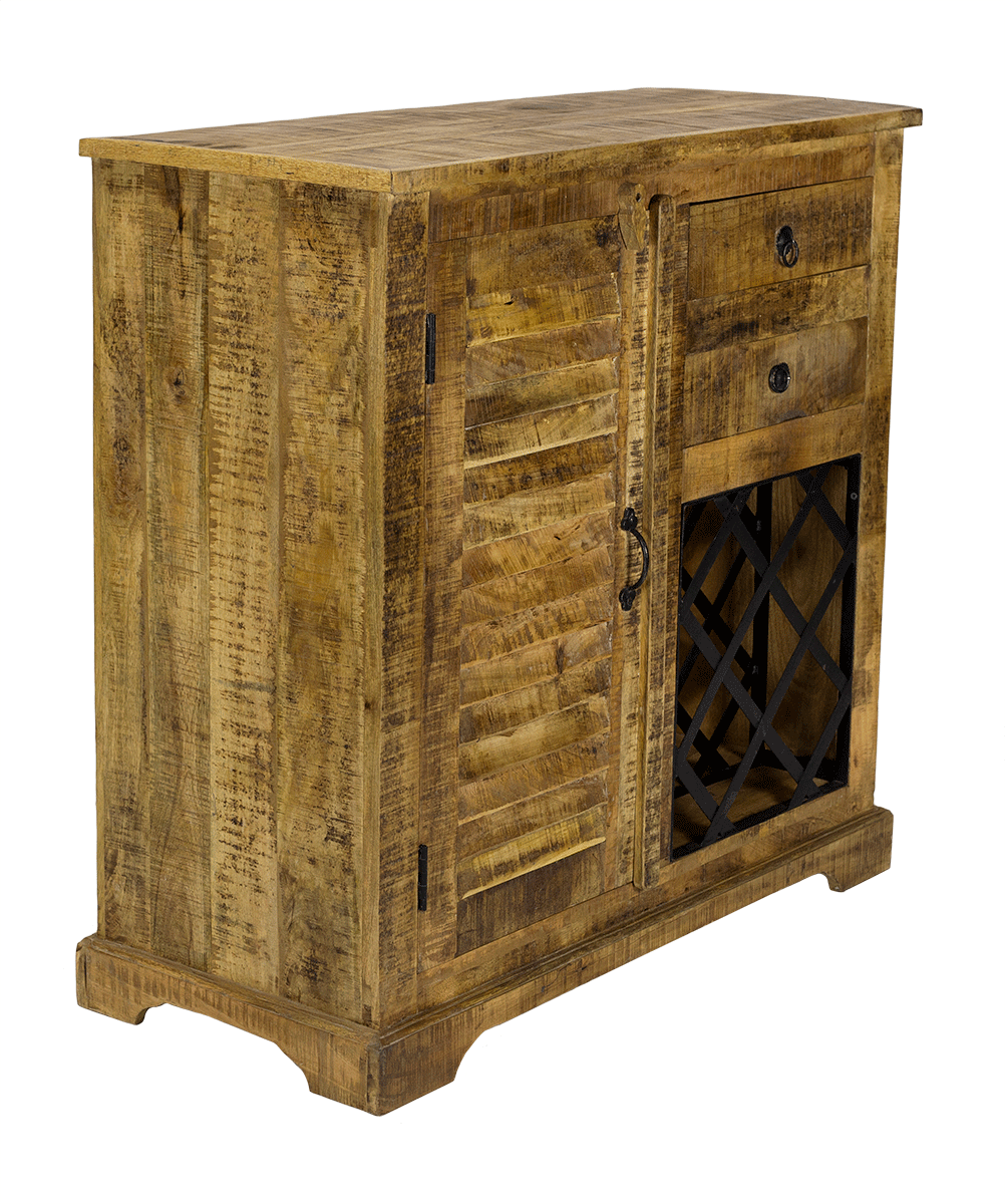 Nalda Wood Vintage Bottle Cabinet