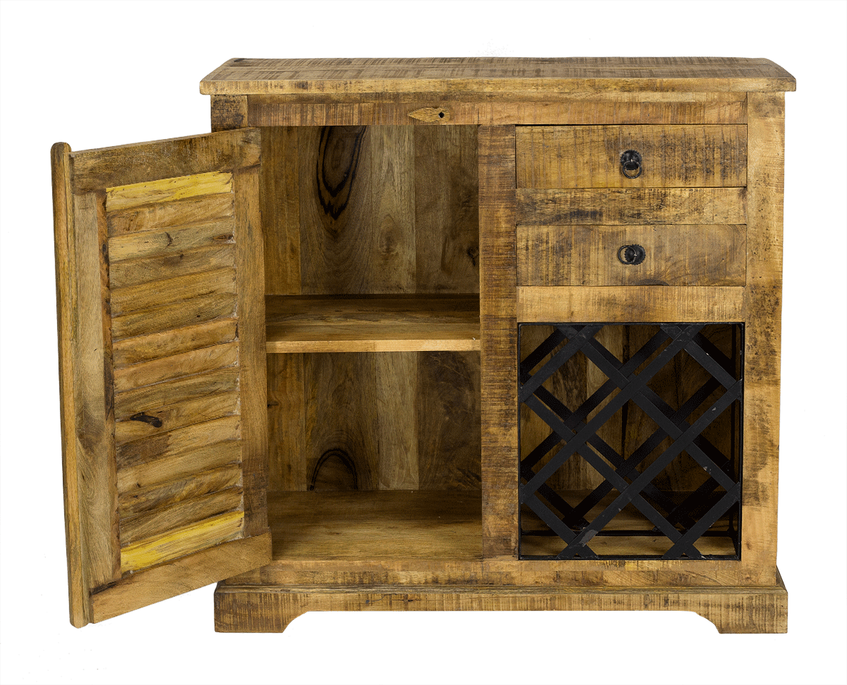 Nalda Wood Vintage Bottle Cabinet