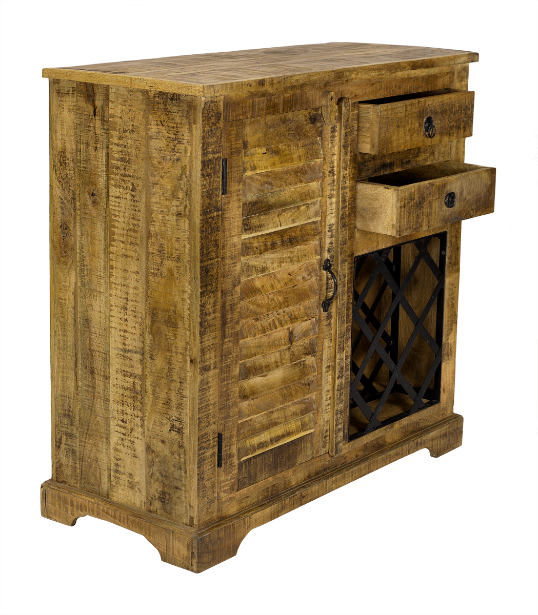 Nalda Wood Vintage Bottle Cabinet