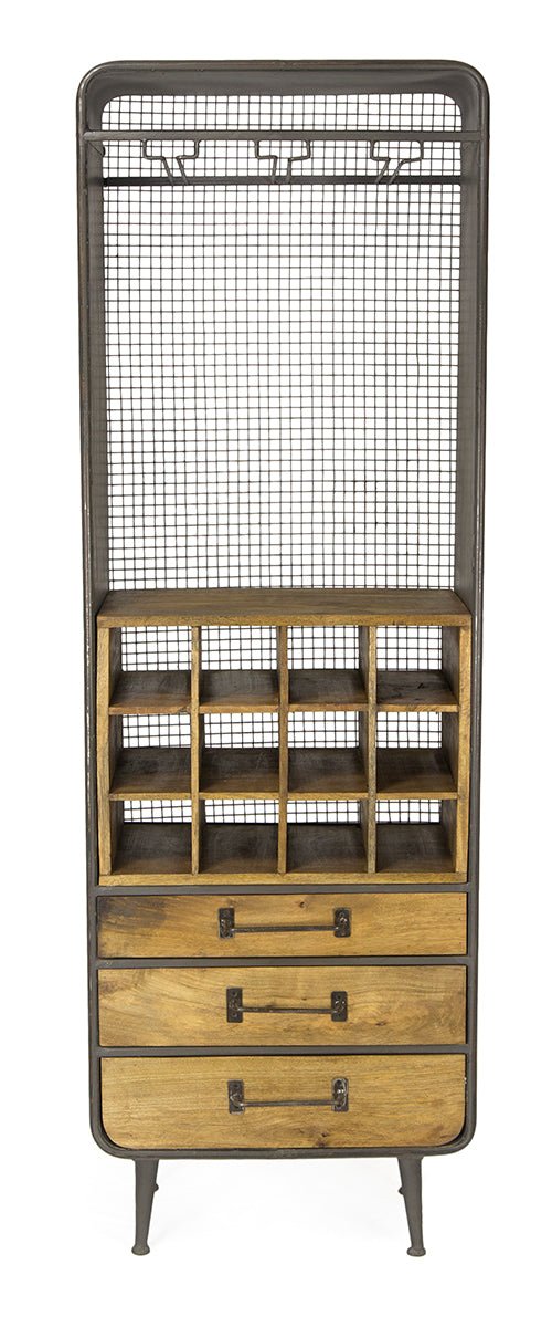 Industriële garderobe houten fles mango monte