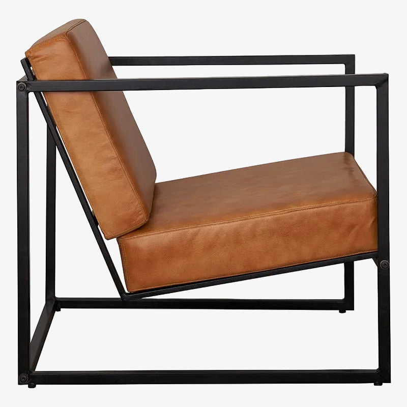 Fauteuil Vintage en Cuir Marron Jade