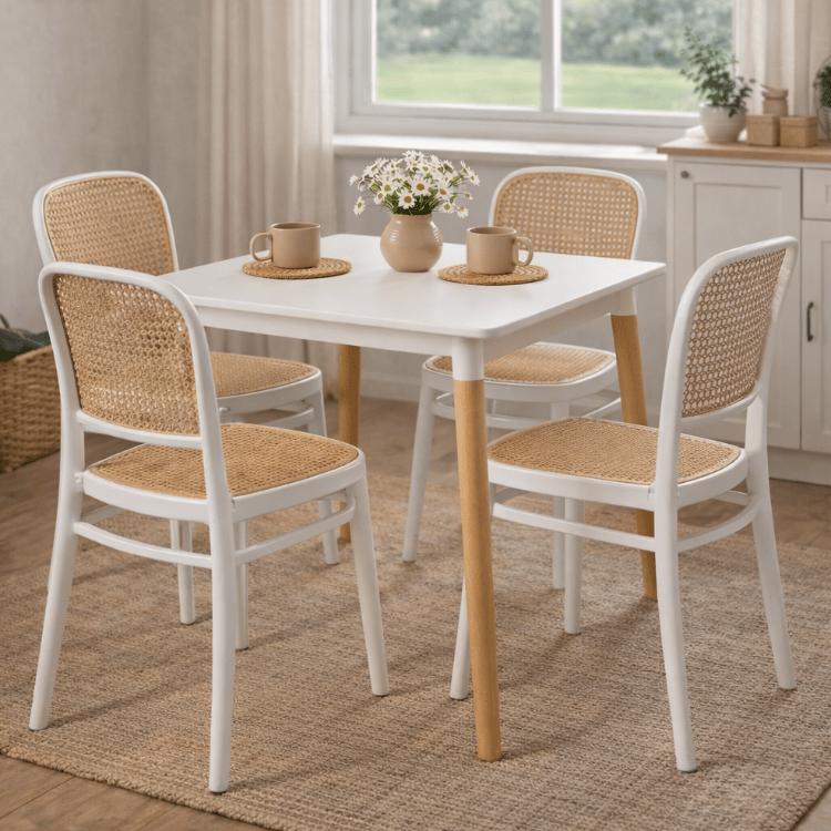 Conjunto de mesa quadrada 80x80 cm com 4 cadeiras Domus - Vintahome
