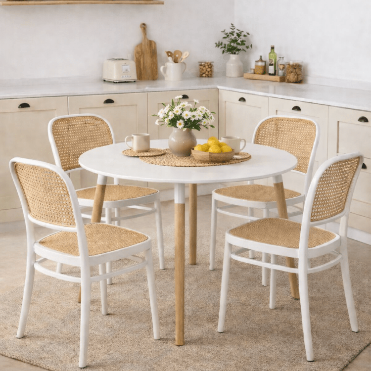Conjunto de mesa redonda de 110 cm com 4 cadeiras Domus - Vintahome
