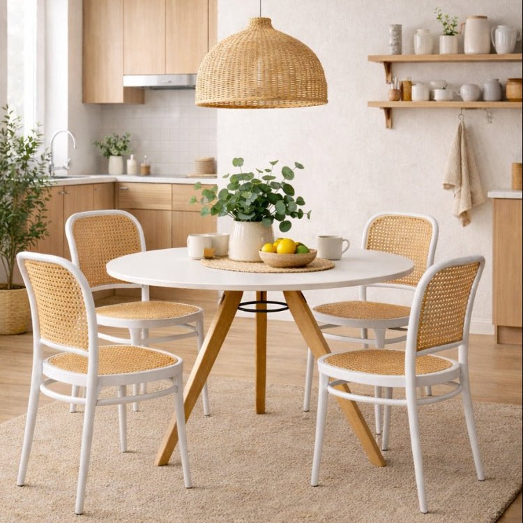 Conjunto de mesa redonda de 90 cm com 4 cadeiras Domus - Vintahome
