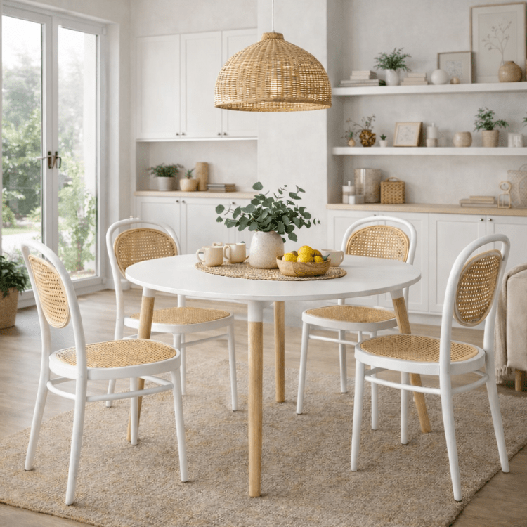 Conjunto de mesa redonda de 110 com 4 cadeiras Klara - Vintahome