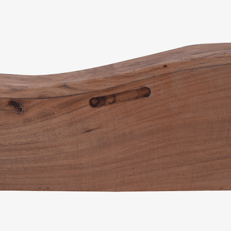 Consola flotante Nuba de madera maciza de acacia con cajón curvo 90 × 25 × 8 cm - Vintahome