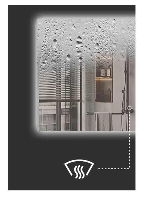 Badezimmerspiegel mit rechteckigem LED-Licht 3 Farben Antibeschlaglicht 120 - 100 - Vintahome