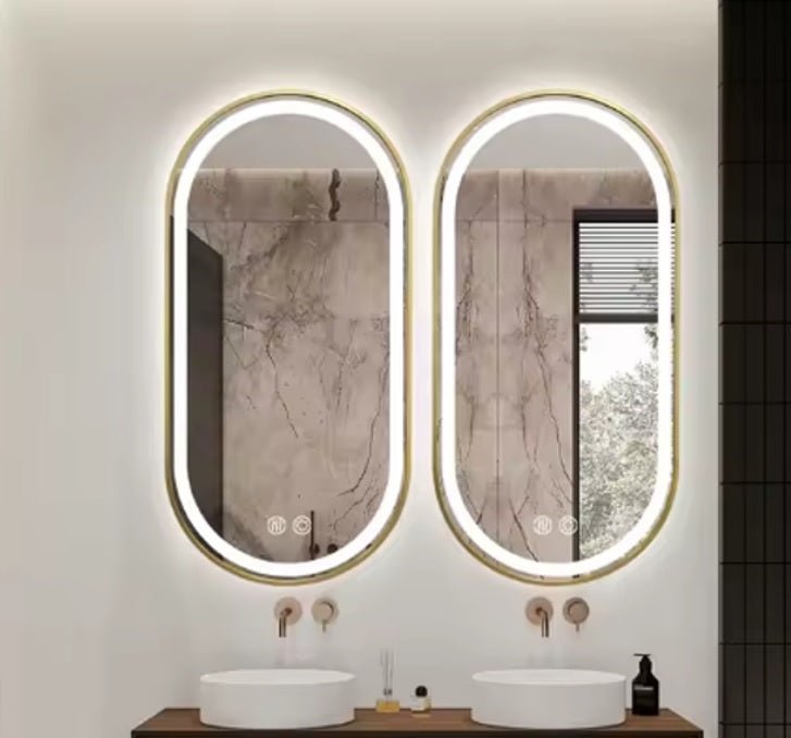 Espejo de baño ovalado de led antivaho 100x60