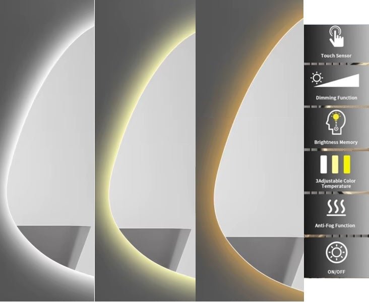 Espejo LED Asimétrico para Baño antivaho 100x70 cm