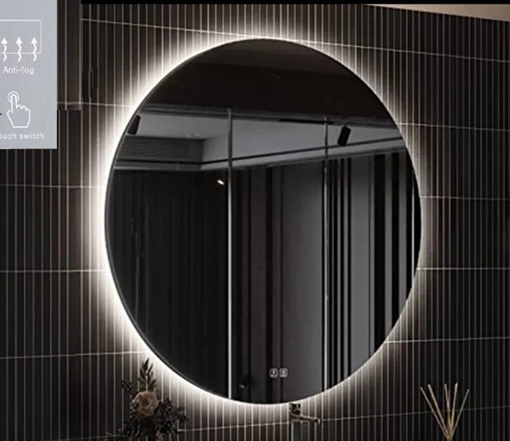 Espejo led baño circular 3 colores de luz y antivaho 80 - Vintahome
