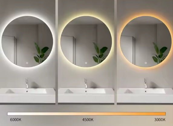 Espejo led baño circular 3 colores de luz y antivaho 80 - Vintahome