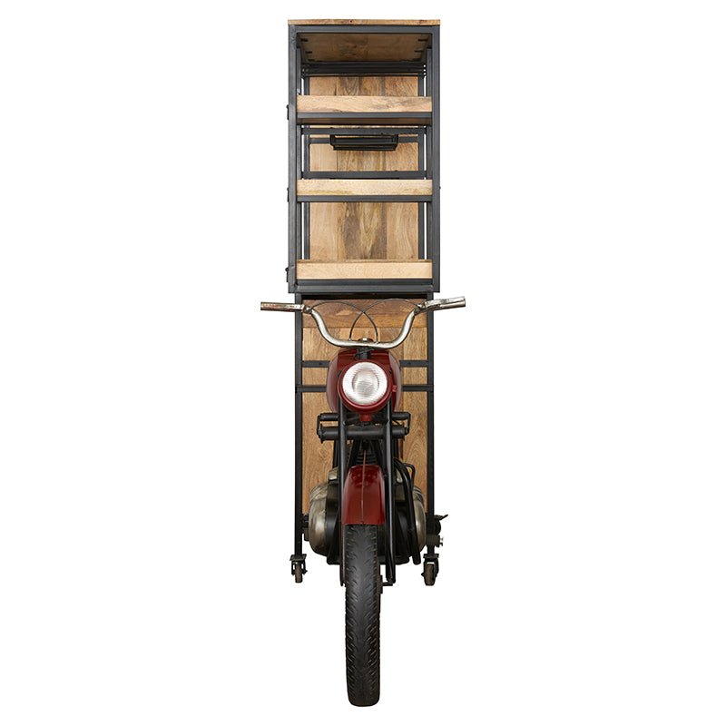 estantería de moto real restaurada