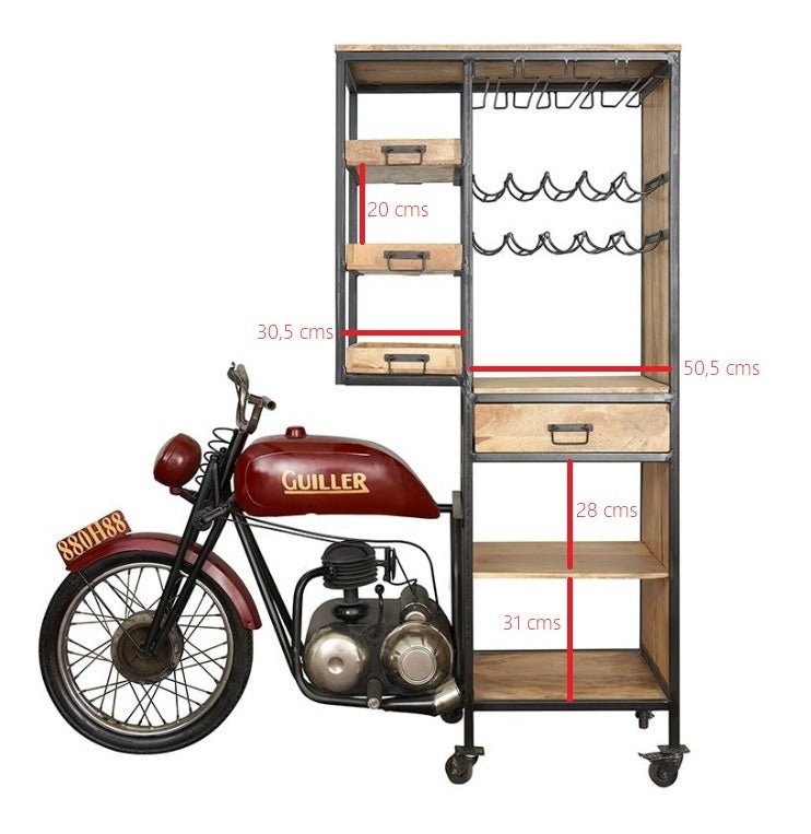 Estantería botellero moto vintage Road